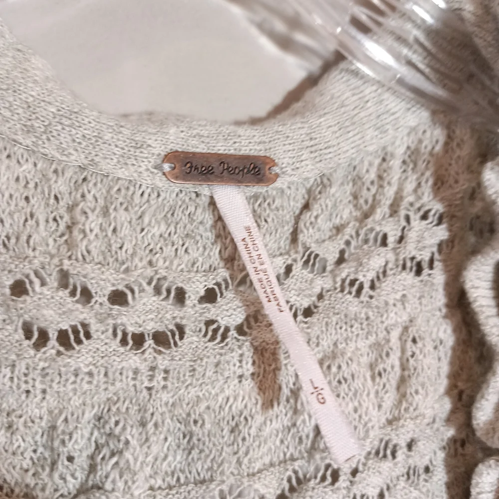 Free People Wild Roses Cardigan Cream Grey Size L - Picture 4 of 6